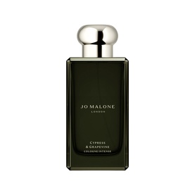 Jo Malone Cypress & Grapevine Cologne Intense in dark green bottle with silver cap
