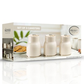 Sienna Set Of 3 Canisters Cream