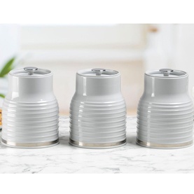 Sienna Set Of 3 Canisters Grey