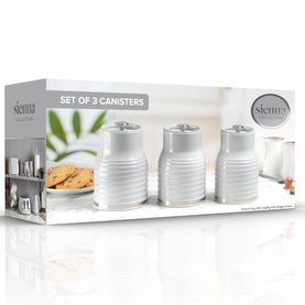 Sienna Set Of 3 Canisters Grey