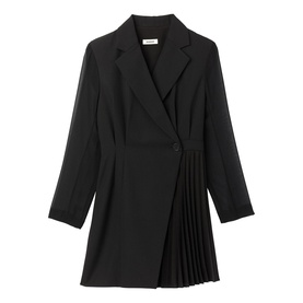 Pleated Blazer Mini Dress