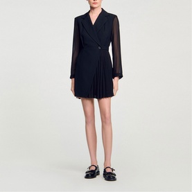 Pleated Blazer Mini Dress