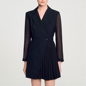 Pleated Blazer Mini Dress
