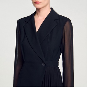 Pleated Blazer Mini Dress