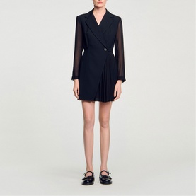 Pleated Blazer Mini Dress