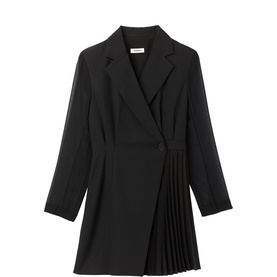 Pleated Blazer Mini Dress
