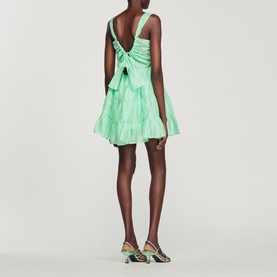 Ruched V-Neck Mini Dress