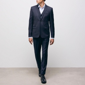 Long-Sleeve Single-Breasted Suit Jacket