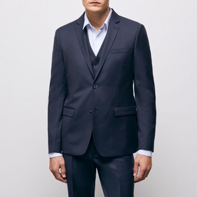 Long-Sleeve Single-Breasted Suit Jacket