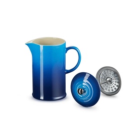 Stoneware Cafeti&egrave;re With Metal Press 1L Azure