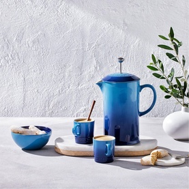 Stoneware Cafeti&egrave;re With Metal Press 1L Azure