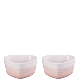 Stoneware Set of Two Heart Ramekins