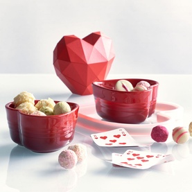 Stoneware Set of Two Heart Ramekins