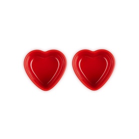 Stoneware Set of Two Heart Ramekins