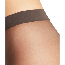 Falke Pure Matt Tights in Light Grey, close-up of reinforced waistband with smooth 20 denier matt finish fabric