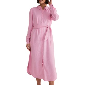 Rosalina Linen Shirt Midi Dress