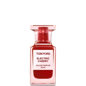 TOM FORD Electric Cherry Eau de Parfum 50ml, red glass bottle with pink cap and gold lettering