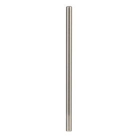Kilner Barware Short Steel Drinking Straw in silver, single reusable stainless steel straw shown upright on white background