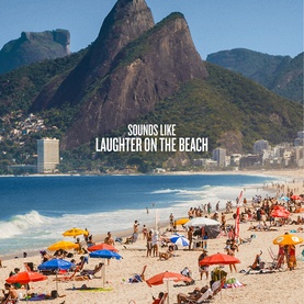 Sol de Janeiro Brazilian Crush Cheirosa 62 Perfume Mist lifestyle shot featuring a vibrant sunny beach scene with colourful umbrellas and mountains
