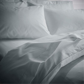 Bianca 200 Thread Count Cooling Tencel Duvet Set in Silver, shown styled on a bed with matching pillowcases