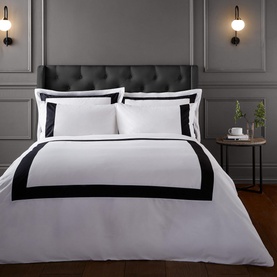 Tailored Duvet Set White-Black