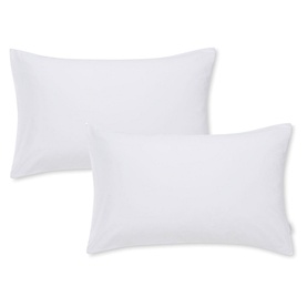Bianca 200 Thread Count Cooling Tencel Standard Pillowcase Pair in white, set of two rectangular pillowcases with smooth finish