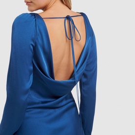 Mara Cowl Back Satin Midi Dress