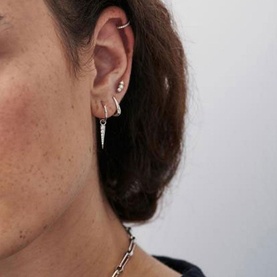 Mini Pav&eacute; Dagger Earrings