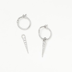 Mini Pav&eacute; Dagger Earrings