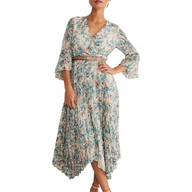 Dani Floral Pleated Midi Dress