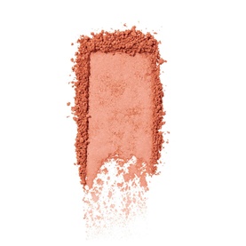 Benefit Bronze Blush in Peach, pressed powder blusher shown as a smeared swatch revealing coral-peach pigment texture
