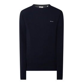 Pique Cotton Crew Neck Sweater