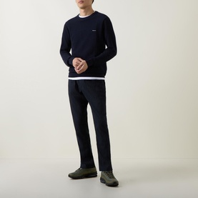 Pique Cotton Crew Neck Sweater