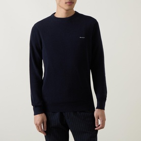 Pique Cotton Crew Neck Sweater
