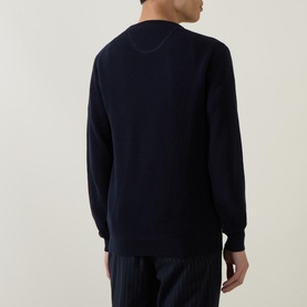Pique Cotton Crew Neck Sweater