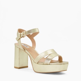 Molten Leather Block Heels