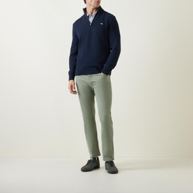 Cotton Casual Half-Zip Sweater