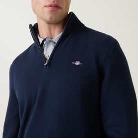 Cotton Casual Half-Zip Sweater