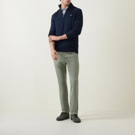 Cotton Casual Half-Zip Sweater