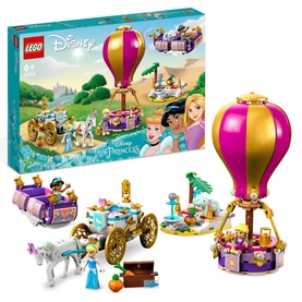 LEGO Disney Princess Enchanted Journey set with hot air balloon, royal carriage, and mini figures, 320 pieces, multicoloured build