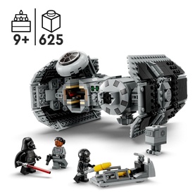 Lego Star Wars TIE Bomber set with 625 pieces, includes 3 minifigures and a ground station accessory, age 9+