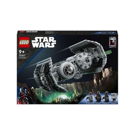 LEGO Star Wars TIE Bomber set, 625-piece construction toy with detailed grey spacecraft model and three minifigures included