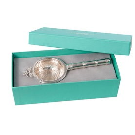 Silver Plated Tea Strainer Bamboo Design