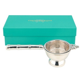 Silver Plated Tea Strainer Bamboo Design