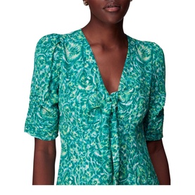 Clouded Floral Tie Midi Dress