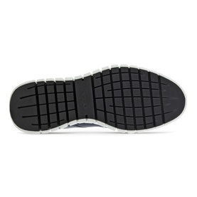 Ecco Gruuv Casual Trainers blue, sole view showing black grid-patterned rubber outsole with white midsole edge