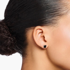 Black Stone Ear Studs
