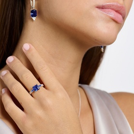 Blue & White Stones Ring