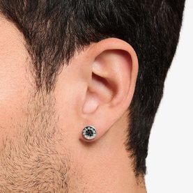 Classic Black Pav&eacute; Ear Studs
