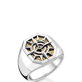 Gold Plated Compass Ring